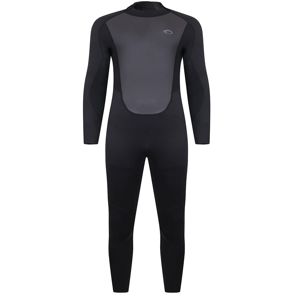 Typhoon Mens Storm3 3/2mm Back Zip Wetsuit - Black Graphite - Easy Stretch - Flatlock Seam Construction