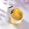 18K Gold Plated Two-Tone Men's Hip hop Ring Gold-Plated Copper Micro-Set Zircon Square Diamond Ring Sapphire Ring Cocktail Ring Wedding Anniversary Ring for Mens ST.017 (Blue, 11) view 4