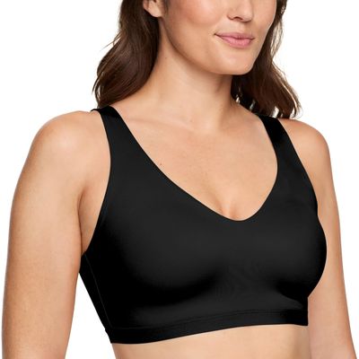 Warner's Women's Cloud 9 Super Soft, Smooth Invisible Look Wireless Lightly Lined Comfort Bra RM1041A, Black, XX-Large