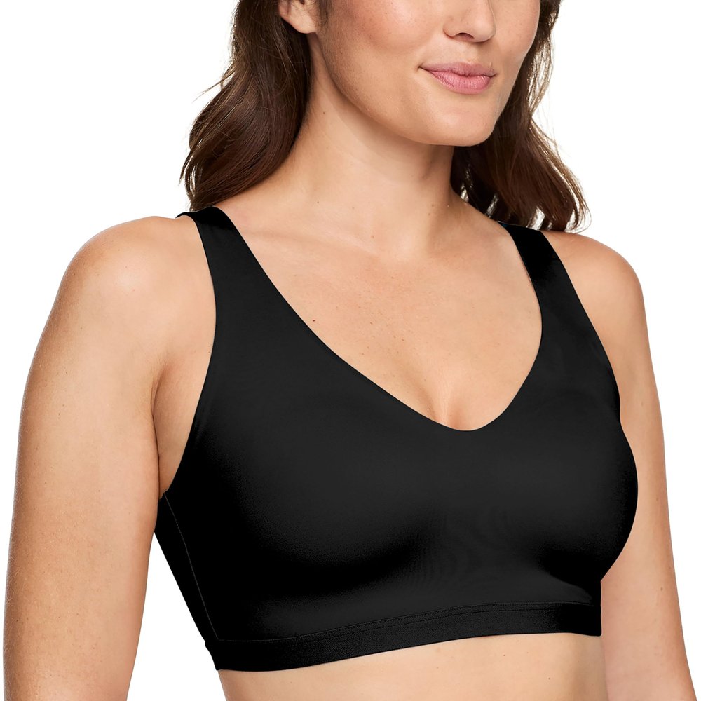 Warner's Women's Cloud 9 Super Soft, Smooth Invisible Look Wireless Lightly Lined Comfort Bra RM1041A, Black, XX-Large