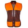 AUSCAMOTEK Upland Field Vest for Deer Bird Hunting with Brown and Blaze Orange, Adjustable, Multiple Pockets, and Recoil Pad XL/XXL view 1