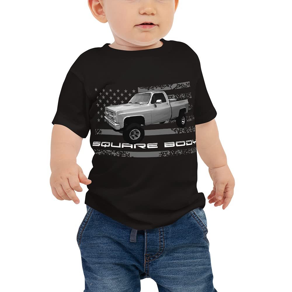 JG Infinite Chevy C10 Square Body Pickup Truck Club Show Baby Jersey Short Sleeve T-Shirt Black