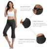 DAYOUNG Womens Bootcut Yoga Pants Capri Bootleg Flare Tummy Control Lounge Workout Running Pants Y57-Charcoal-S view 4