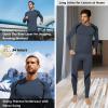 Muezna Men's Thermal Top and Bottom Set Underwear Long Johns Base Layer with Soft Fleece Lined Deep Grey view 4