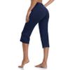 DAYOUNG Womens Bootcut Yoga Pants Capri Bootleg Flare Tummy Control Lounge Workout Running Pants Y57-Navy Blue-M view 1