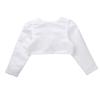 YOOJIA Kids Flower Girls Satin Bolero Shrug Long Sleeve Cardigan Princess Birthday Party Wedding Dress Cover Up White01 8 view 4