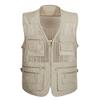 XINDSJDS Quick-Drying Mesh Tactical Vest Ultralight Fishing Camping Travel Vest with Multi Pockets Light Khaki Vest 4XL view 1