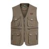 XINDSJDS Summer Multi Pocket Vest for Men Spring Autumn Male Casual Photographer Travel Sleeveless Jacket Army Yellow 3XL view 1