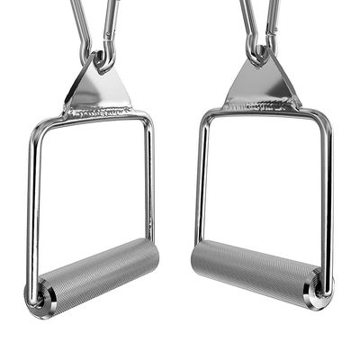 WQSQ Heavy Duty Cable Machine Attachment Grips, LAT Pulldown Bar with Non-Slip Handles, Tricep Press Down Rowing Handle, D-Handle for Bodybuilders, Cross Fitness, Weight Lifting Set of 2