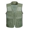 XINDSJDS Quick-Drying Mesh Tactical Vest Ultralight Fishing Camping Travel Vest with Multi Pockets Army Green Vest 3XL view 1