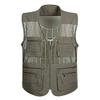 XINDSJDS Quick-Drying Mesh Tactical Vest Ultralight Fishing Camping Travel Vest with Multi Pockets Gray Vest 3XL view 1