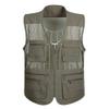 XINDSJDS Quick-Drying Mesh Tactical Vest Ultralight Fishing Camping Travel Vest with Multi Pockets Gray Vest 3XL view 2