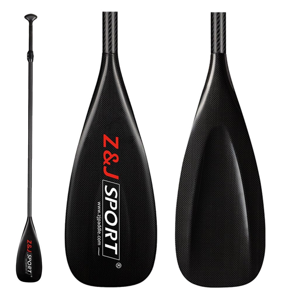 Z&J SPORT 3-Piece SUP Paddle 172-220cm Adjustable, Full Carbon Racing Stand-up Paddle (X: 17.5cm*45cm, 88sq. in)