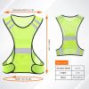 TCCFCCT Reflective Running Vest for Men Women, High Visibility Safety Vest with Large Pocket, Lightweight Reflective Running Gear for Motorcycling, Cycling, Jogging, Adjustable Waist, Yellow view 3