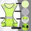 TCCFCCT Reflective Running Vest for Men Women, High Visibility Safety Vest with Large Pocket, Lightweight Reflective Running Gear for Motorcycling, Cycling, Jogging, Adjustable Waist, Yellow view 4