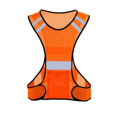 TCCFCCT Reflective Running Vest for Men Women, High Visibility Safety Vest with Large Pocket, Lightweight Reflective Running Gear for Motorcycling, Cycling, Jogging, Adjustable Waist, Orange