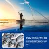 Proximitck American Saltwater Fishing Cast Nets, Premium Bait Trap Casting Net 10Ft Radius Size with Stainless Steel Round Weights, 3/12 in Mesh Size view 4