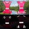 TCCFCCT Reflective Running Vest for Men Women, High Visibility Safety Vest with Large Pocket, Lightweight Reflective Running Gear for Motorcycling, Cycling, Jogging, Adjustable Waist, Pink , One Size view 2