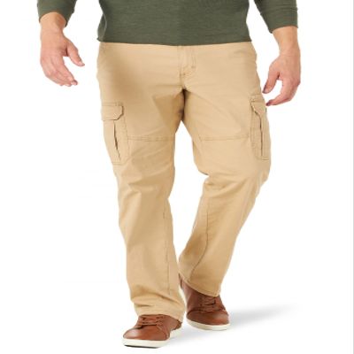 Wrangler Authentics Mens Relaxed Fit Stretch Cargo Casual Pants, Skin/Light Brown, 30W X 30L US
