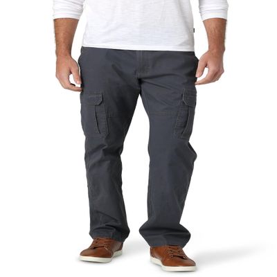 Wrangler Authentics mens Relaxed Fit Stretch Cargo Casual Pants, Anthracite Twill, 38W x 32L US