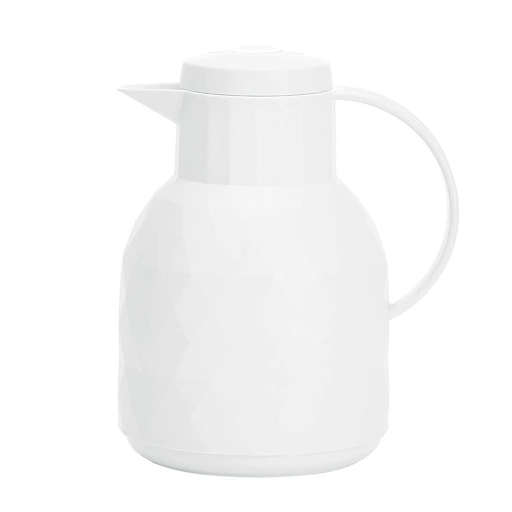 WPYYI 1L Diamond Double Wall Glass Vacuum Flask Household Office Thermal Hot Water Bottle Kettle Pot White Tea Coffee Thermoses (Color : White)