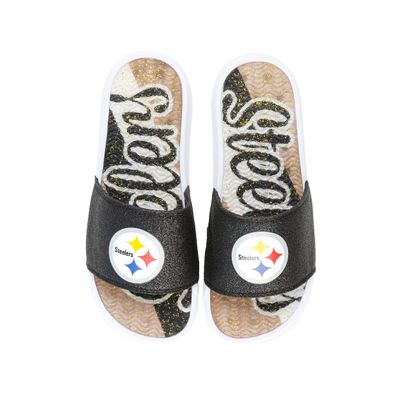 FOCO Pittsburgh Steelers NFL Womens Glitter Gel Slide - XL
