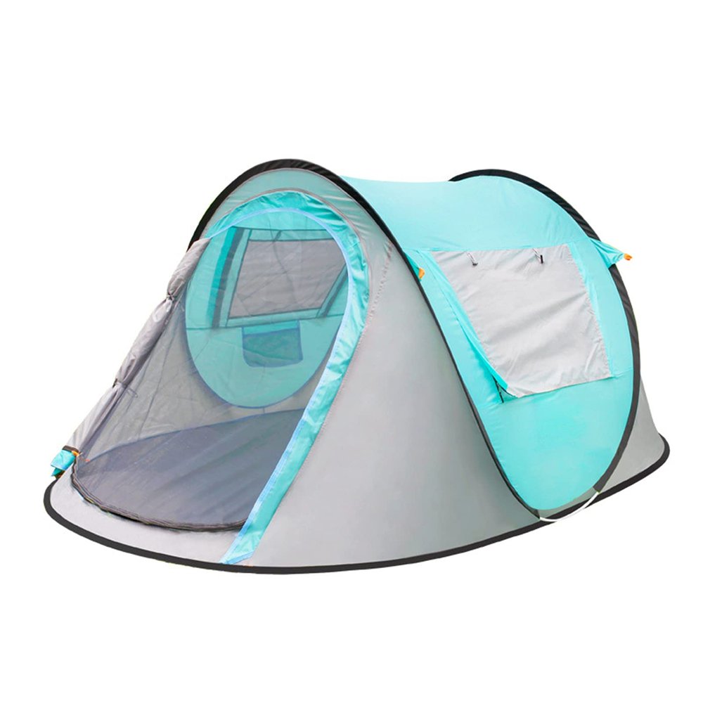 Beach Tent Sun Shade Shelter 3-4 Person Outdoor Camping Tent Camping Automatic Quick-Opening Tent,Light-Green