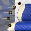 EZGO TXT/RXV & Club Car DS Front & Rear Golf Cart Seat Covers | Diamond Stitching |White&Blue| view 4