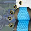 EZGO TXT/RXV & Club Car DS Front & Rear Golf Cart Seat Covers | Diamond Stitching |SkyBlue| view 3