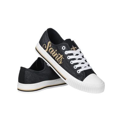FOCO New Orleans Saints NFL Womens Color Glitter Canvas Shoes - 8