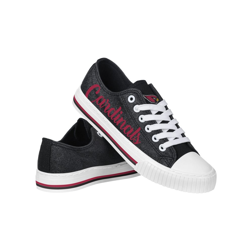 FOCO Arizona Cardinals NFL Womens Color Glitter Canvas Shoes - 8