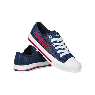 FOCO New England Patriots NFL Womens Color Glitter Canvas Shoes - 8