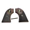 Premium Grips Compatible Replacement Heritage Arms Rough Rider Checkered Rosewood Grips w/Stud Medallion fits .22 & .22 mag view 1