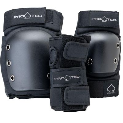 Pro-Tec Street 3-Pack Pad Set - Protective Gear for Skateboarding, Roller Skating, Scooter, Bicycling
