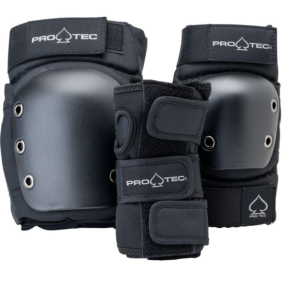 Pro-Tec Street 3-Pack Pad Set - Protective Gear for Skateboarding, Roller Skating, Scooter, Bicycling