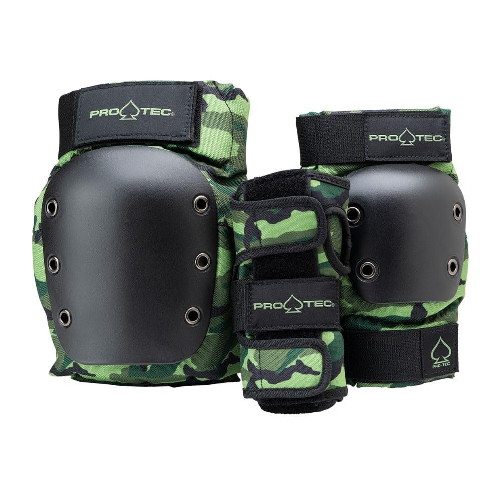 Pro-Tec Street 3-Pack Pad Set - Protective Gear for Skateboarding, Roller Skating, Scooter, Bicycling