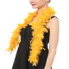 Flydreamfeathers 25 Gram, 4 Feet Long Chandelle Feather Boa, Great for Wedding, Halloween Costume, Christmas Tree, Decoration (Gold Yellow) view 3