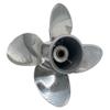 ARKDOZA 9.9x9 Polished Stainless Steel Outboard Propeller for Tohatsu Engines25/30HP 4 Blade 10 Spline Tooth RH SS Prop view 1