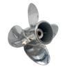 ARKDOZA 9.9x9 Polished Stainless Steel Outboard Propeller for Tohatsu Engines25/30HP 4 Blade 10 Spline Tooth RH SS Prop view 2