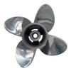 ARKDOZA 9.9x9 Polished Stainless Steel Outboard Propeller for Tohatsu Engines25/30HP 4 Blade 10 Spline Tooth RH SS Prop view 4