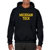 UGP Campus Apparel AH01 - Michigan Tech Huskies Basic Block HOODIE - X-Large - Black view 4