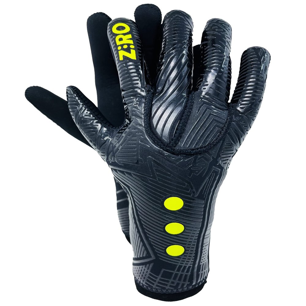 KRONIS Goalkeeper Gloves ZRO Black |Size 5 | by ZRO | Adult & Youth| No-Grip Gloves Designed to Improve, handling, Confidence, and Focus|