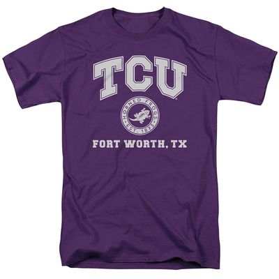 Texas Christian University TCU Official Circle Logo Unisex Adult T-Shirt, Circle Logo, 3X-Large