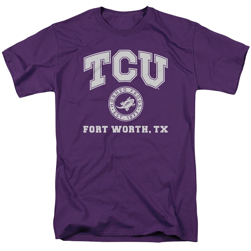 Texas Christian University TCU Official Circle Logo Unisex Adult T-Shirt, Circle Logo, 3X-Large