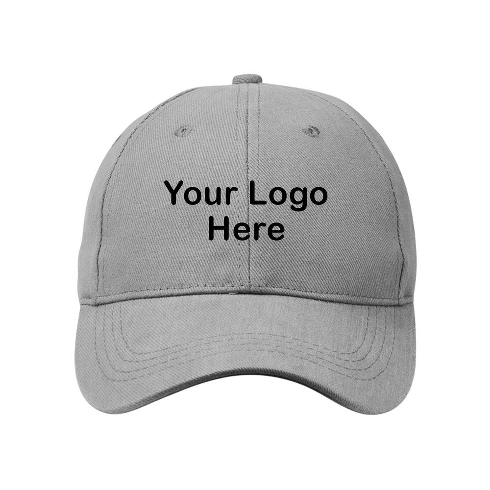 Ampton Embroidery Custom Text Your Own Baseball Cap Hat Printed in USA One Size Gray, 0-8