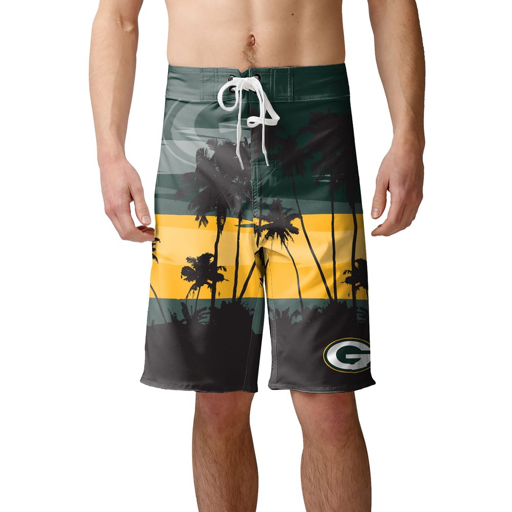 FOCO Green Bay Packers NFL Mens Sunset Boardshorts - S