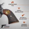 Premium Grips Compatible Replacement Heritage Arms Rough Rider Checkered Rosewood Grips w/Buffalo Nickel Medallion fits .22 & .22 mag view 2