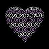 LA POP ART Women's Dolman Cut Word Art Shirt - XOXO Heart Navy view 2