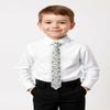 Spring Notion Boys' Cotton Floral Print Zipper Neckties in Trendy Colors, 44-Gold Metallic Large view 3