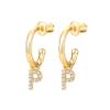 PAVOI CZ Huggie Earrings, 14K Gold Plated, Yellow Gold, Size 12 Millimeters view 4